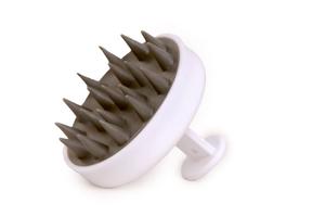 Zenara Ionic Silicone <b>Round</b> Hair Scalp Massager <b>Brush</b> with Plastic Handle-Exfoliating Shampoo Scrubber (Nondisposable) - Product Image 4