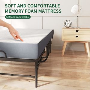 75 \ "X 38 \" robusto telaio in metallo letto doppio pieghevole con 3.7 \ "Memory Foam materasso portatile Extra rolleway letto per gli ospiti - Product Image 5