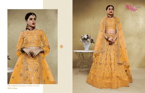 Inaya <b>Red</b> Silk Embroidered <b>Lehenga</b> Set for Wedding Traditional Indian Pakistani Women Floor-Length Regular Fit Quick Dry All - Product Image 4