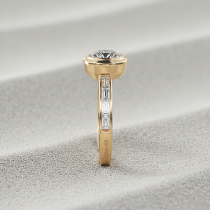 Bague de fiançailles en or massif sertie de diamants Stonewels Channel Set |   pour diamant cultivé en laboratoire certifié |   Diamant moderne serti de griffes de luxe - Product Image 6