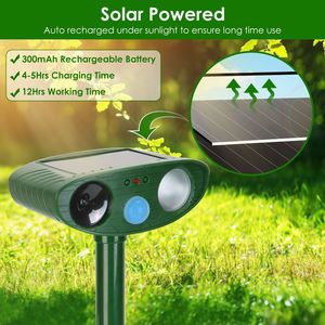 Dissuasore Solare a Ultrasuoni per Animali con Sensore di Movimento PIR, Impermeabile IPX4, Controllo Abbaiamento per Fattoria, Giardino, Cortile, Dissuasore per Procioni - Product Image 4