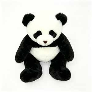 Peluche de panda realista, peluche de panda suave, peluche de panda blanco y negro, peluche de panda sentado - Product Image 4