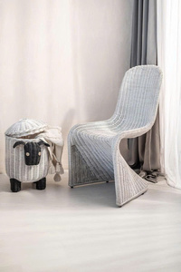 Panier de rangement vintage en rotin naturel en forme de mouton avec couvercle, adorable panier pour enfant en forme d'animal pour chambre d'enfant ou crèche - Product Image 4