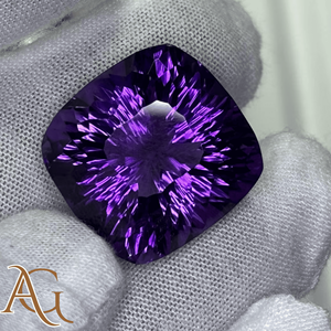 Natural Amethyst <b>Cushion</b> laser cut Carving intaglio <b>Purple</b> Carved Loose Gemstone Jewelry Making wholesale prices Crystal - Product Image 1