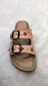 <b>Women</b> Pink Embroidered Flat <b>Sandals</b> Floral <b>Buckle</b> Strap Open Toe Casual Ethnic Footwear for Party Wedding and Daily Wear - Product Image 1