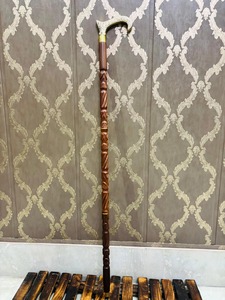 Brass Antique Nautical Handle Polished Multifunction Walking <b>Stick</b> with Designer Wooden Head Graduation Easter - Product Image 3