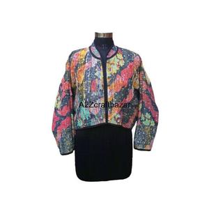Chaqueta Gudari Hecha a Mano para Mujer, Algodón Estándar, Estilo Indio Kantha, Multicolor, Vintage, 100% Étnica, Transpirable para Invierno - Product Image 1