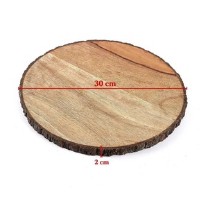 Rustic Wooden Serving <b>Platter</b> with Natural Edge Reusable <b>Disposable</b> Tableware for Table Decor - Product Image 5