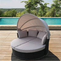 DS00023 Hochwertiges, komfortables, kreisförmiges Rattan sofa für den Außenbereich
