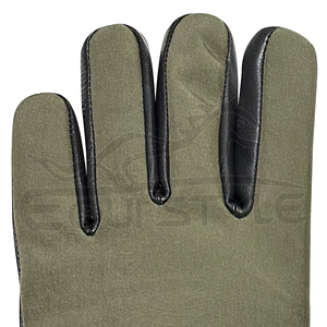Guantes de Cuero Verde Oliva con Palma Negra, Forro Suave, Puño Acanalado, Largura hasta la Muñeca, para Uso en Exteriores en Invierno, Estilo Sencillo, Guantes de Seguridad para Caza - Product Image 4
