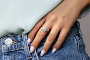 New <b>925</b> Sterling <b>Silver</b> Handmade Statement <b>Ring</b> With Genuine Aquamarine Round Gemstone Elegant Wedding & Party Wear Fine Jewelry - Product Image 2