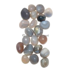 Piedras caídas de ágata gris, artesanías de piedra semipreciosa pulida para decoración del hogar para Feng Shui y estilo de amor - Product Image 1