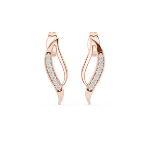 Pendientes de Oro Rosa de 14K con Diamantes Cultivados en Laboratorio, Redondos, para Mujer |   Ropa de Boda |   Diamante Cultivado Nuevo - Product Image 1