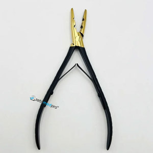 Pince à micro-perles professionnelle noire à 2 trous avec logo personnalisé OEM, pinces en acier inoxydable, outils d'extension capillaire - Product Image 6