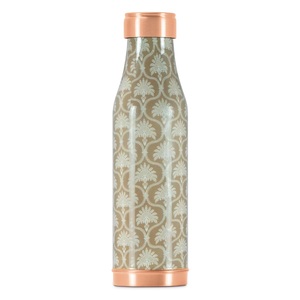 Thermos en cuivre de luxe moderne, bouteille d'eau portable de voyage avec design côtelé - Product Image 6