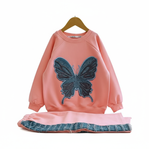 ชุดเซ็ตสตรีทแวร์ผู้หญิงสองชิ้น เสื้อครอปท็อปและกางเกงจ็อกเกอร์ พิมพ์ลายกราฟิกตามสั่ง ชุดวอร์มแฟชั่นขายส่ง ชุดคอร์ดเซ็ต - Product Image 6