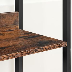 Libreria a 5 Ripiani in Stile Rustico Marrone per Spazi Piccoli, Scaffale Organizzatore per Soggiorno - Product Image 4