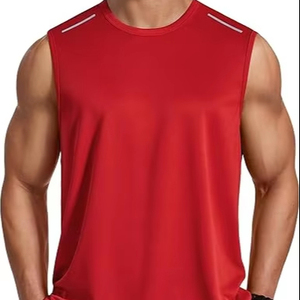 Camisetas sin mangas al por mayor para hombre, estilo casual de verano, ropa deportiva, material ligero, corte de axila amplio, cuello redondo, camisetas sin mangas para hombre - Product Image 1