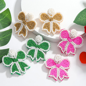 2025 Wholesale New Design Bohemian Beaded Women's Classic Sweet Versatile Rice Beads <b>Bow</b> <b>Gift</b> BY MULTI CRAFT - Product Image 3