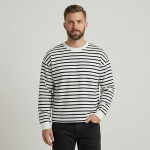 OEM Long Sleeve Striped Line T-Shirt Men O-Neck Regular Fit Casual Style Tee Shirts Men's Summer Street Stripe Line <b>TShirts</b> Men - Product Image 6
