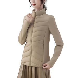 Parkas d'<span class=keywords><strong>hiver</strong></span> <span class=keywords><strong>l</strong></span>égers et imperméables, vêtements d'extérieur en polyester tissé, col montant zippé, doux, respectueux <span class=keywords><strong>de</strong></span> la peau, non volumineux - Product Image 1
