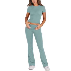Ensemble de sport professionnel 2 pièces pour femme, 100 % coton écologique respirant, avec logo personnalisé - Product Image 4