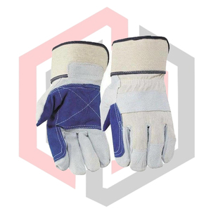 Gants de travail en cuir gris beige noir avec renforts, manchette de sécurité, respirants, antistatiques, anti-impact, anti-coupure, anti-chaleur - Product Image 3