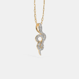 Collar con Colgante de Diamante Cultivado en Laboratorio con Clave de Sol en Oro Amarillo - Product Image 5