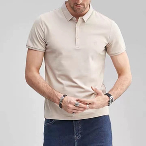 Polo en coton slim pour homme, respirant, séchage rapide, tricoté, rayé, manches courtes, couleur unie, col rond, teint uni, loisirs - Product Image 6