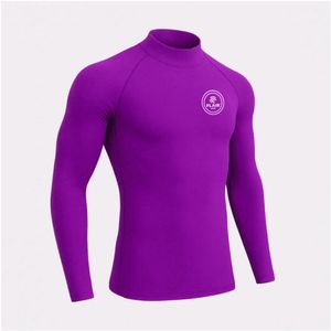 Rashguard professionnel pour homme, respirant, anti-UV, col montant, bleu roi, compression intégrale, poids lourd - Product Image 5