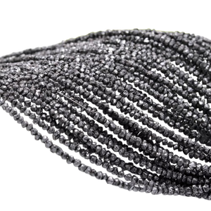 Perles de diamant brut noir naturel, non taillées, brutes, brin de 15 pouces, fournisseur en gros pour la fabrication de bijoux - Product Image 4