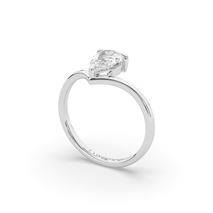 แหวนเพชรทรงลูกแพร์เจียระไนบริลเลียนท์ น้ำหนัก 1.10 กะรัต ดีไซน์หรูหรา ทอง 10K 14K น้ำหนักเบา สไตล์โดดเด่น แหวนหมั้น แหวนแต่งงาน จำหน่ายออนไลน์ - Product Image 5