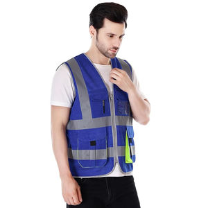 Chaleco de Seguridad para Topógrafo con 6 Bolsillos, Alta Visibilidad, Color Lima, ANSI Clase 3, Malla de Poliéster, Cierre Frontal con Cremallera, Pestañas para Micrófono No Conductivas - Product Image 3