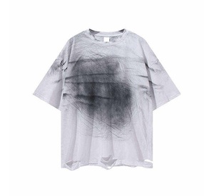 เสื้อยืดสไตล์วินเทจพิมพ์ลายโลโก้ตามสั่ง เนื้อผ้าหนา ทรงโอเวอร์ไซส์ สำหรับผู้ชาย - Product Image 5