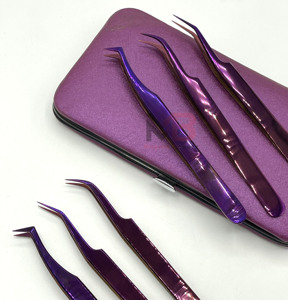 Nouvel ensemble de 6 pinces à cils durables en acier inoxydable avec pointe fine pour extensions de cils - Product Image 5