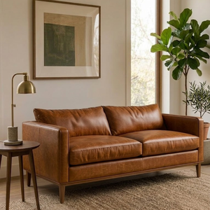 Contemporary 2.5 Seater Mid Century Modern Loveseat <b>Sofa</b> <b>with</b> Plush Cushion Seating Simple Design Loveseat for Modern Home Decor - Product Image 1