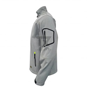 Vestes softshell personnalisées pour hommes, grises, pour le camping en plein air, manteaux thermiques imperméables, veste softshell - Product Image 3