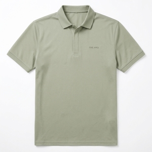 เสื้อโปโลสีเขียวเซจสำหรับผู้ชาย ปักโลโก้ได้  สีพื้นเรียบง่าย ผ้าปิเก้  เสื้อกอล์ฟ  เสื้อผ้าลำลอง  เสื้อยูนิฟอร์มธุรกิจ - Product Image 2