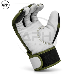 Gants d'assemblage de qualité supérieure, dernière tendance, avec construction multi-panneaux, paume texturée et sangle de poignet réglable, vert olive - Product Image 6
