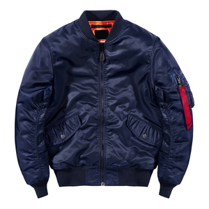Blouson bomber vert pour homme, couleur unie, fermeture éclair, col rabattable, style décontracté, matière polyester, vêtement d'automne - Product Image 4