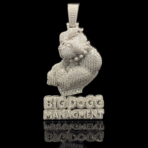 Pendentif pour homme The Ice Legacy, plaqué or rose, style hip-hop, avec breloque Phénix en feu glacé, diamant et perle d'imitation - Product Image 1