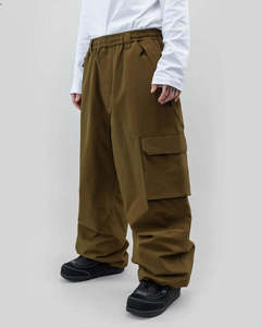 Pantalones Cargo Holgados para Hombre, Estilo Urbano Hip Hop, Pierna Ancha, Múltiples Bolsillos, Cintura Elástica, Tácticos, Y2K, Color Caqui - Product Image 2