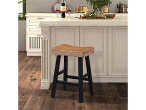 Furniture of America Barne Farmhouse <b>Leather</b> Hefty Saddle Seat Dining Bar <b>Stools</b> Set of 2 Metal Legs Foldable 2026 - Product Image 4