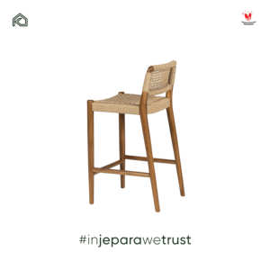 Wholesale Solid Teak <b>Wood</b> Handmade Custom Size Luxury Minimalist Strong Counter Height Bar <b>Stool</b> for Hotel Dining Outdoor Use - Product Image 4