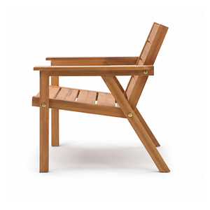 Chaise longue d'extérieur en teck massif moderne, chaise de jardin minimaliste pour hôtel, villa, resort, mobilier de loisirs - Product Image 3