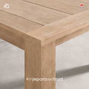 Table à manger d'extérieur en teck massif moderne, faite à la main, minimaliste, pour jardin, terrasse, restaurant, hôtel, villa, meubles sur mesure KLOPS - Product Image 2