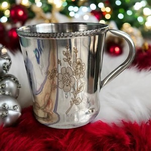 Mug en acier avec poignée, design minimaliste, double paroi, vaisselle portable - Product Image 2