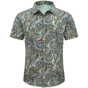 Designer Casual <b>Paisley</b> Hawaiian Polo <b>Shirts</b> Vintage Floral Short Sleeve Button Down <b>Shirt</b> Custom Printed Hawaiian <b>Shirt</b> - Product Image 1