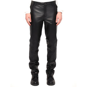 กางเกงหนังลำลองผู้ชาย ทรงเข้ารูป สีพื้น เอวสูงปานกลาง น้ำหนักเบา กันน้ำ ระบายอากาศได้ดี สำหรับฤดูหนาวและฤดูใบไม้ร่วง ผลิตในปากีสถาน - Product Image 3