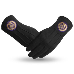 Custom Logo <b>Silver</b> Square & Compass Embroidered Master Mason Lodge White Cotton <b>Gloves</b> Wholesale Masonic Regalia - Product Image 1
